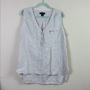 Grace Elements 100% Linen Tank Top Blouse Beige size 2X